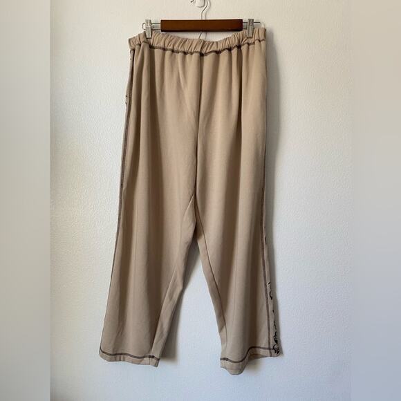 All American Comfort Tan Elastic Waist BOHO Cottagecore Casual Sweatpants 1X - Picture 5 of 8
